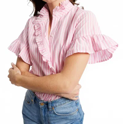 Mille Vanessa Top In Bubblegum Stripe In Pink