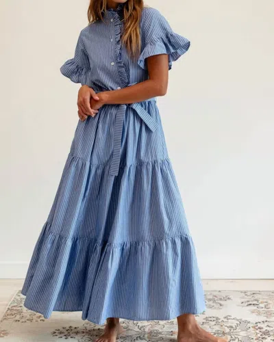 Mille Victoria Dress In Harbor Stripe In Blue
