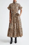 Mille Victoria Ruffle Front Dress In Cheetah