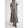 Mille Victoria Ruffle Front Dress In Gray