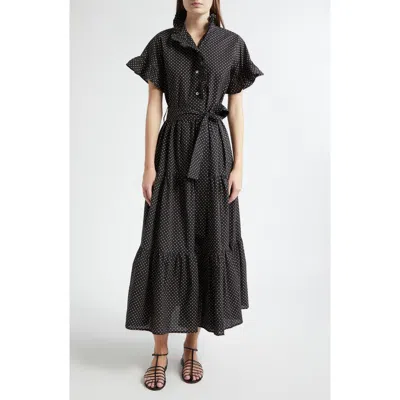 Mille Victoria Ruffle Front Dress In Black