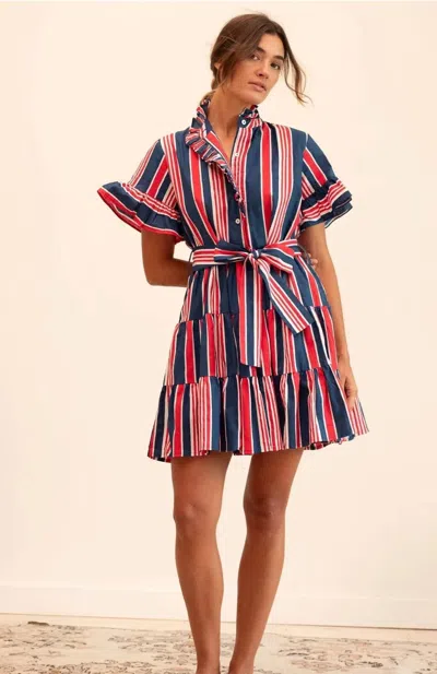 Mille Violetta Dress In Sailing Stripe In Multi