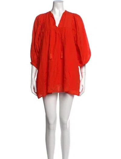 Pre-owned Mille V-neck Mini Dress In Pink