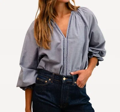 Mille Women's Harper Top In Chambray In Gray