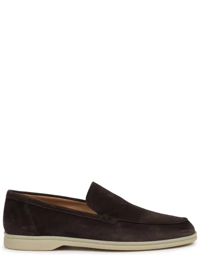 Mille885 Luxurious Suede Loafers For Men In Brown