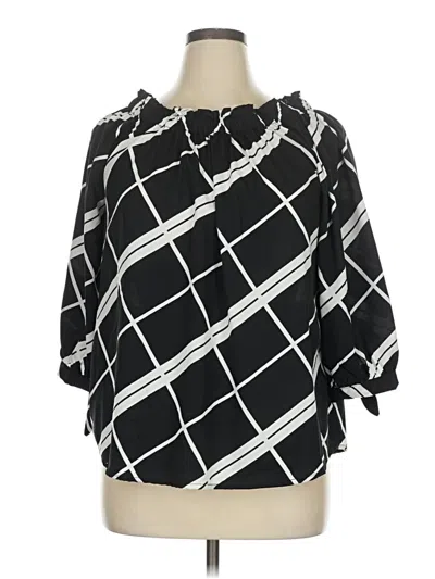 Pre-owned Millenium 3/4 Sleeve Blouse In Black