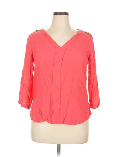 Pre-owned Millenium 3/4 Sleeve Blouse In Orange