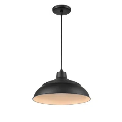 Millennium Lighting 1 - Light Shaded Dome Rlm Led Pendant In Satin Black