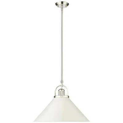Millennium Lighting Millennium Artistan 1-light Polished Nickel/matte White Pendant