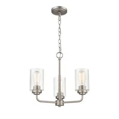 Millennium Lighting 3 Light 18 In. Matte Black Chandelier In Satin Nickel