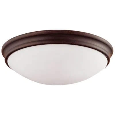 Millennium Lighting 3-light Flush Mount Fixture In Rubbed Bronze In Brown