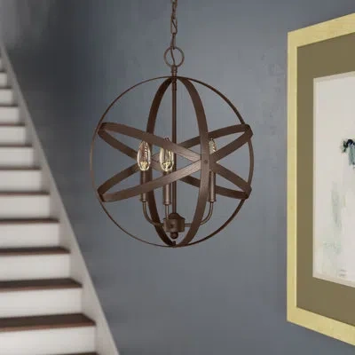 Millennium Lighting 3-light Globe Chandelier In Rubbed Bronze