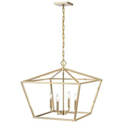 Millennium Lighting 4 Light 21" Pendant Fixture In Modern Gold