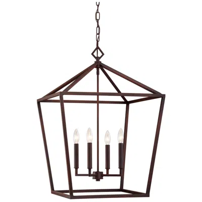 Millennium Lighting 4 Light 30" Pendant Fixture In Rubbed Bronze