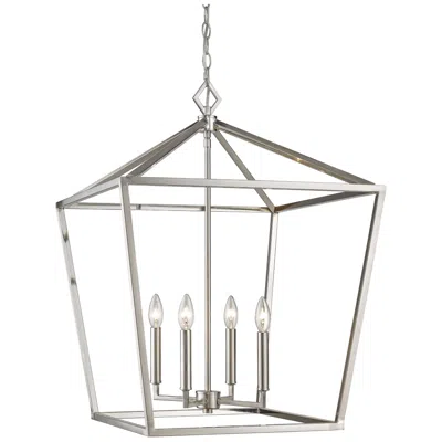 Millennium Lighting 4 Light 30" Pendant Fixture In Satin Nickel