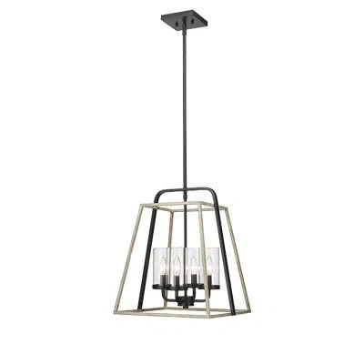 Millennium Lighting 4 - Light Lantern Square Pendant In Matte Black