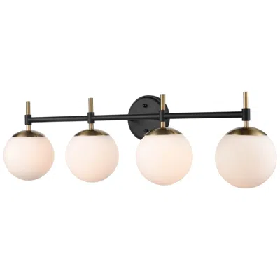 Millennium Lighting 4-light Matte Black/modern Gold Bathroom Vanity Light