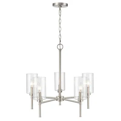 Millennium Lighting 5 - Light Shaded Classic / Traditional Chandelier In Brushed Nickel