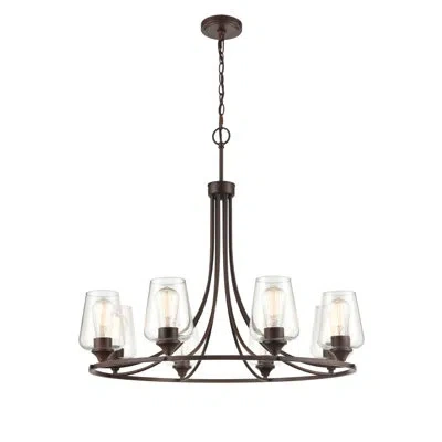 Millennium Lighting 8 - Light Unique / Statement Wagon Wheel Chandelier