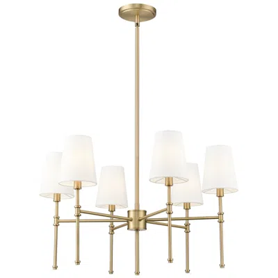 Millennium Lighting Adorra 25.75" Wide 6-light Chandelier In Vintage Brass In White