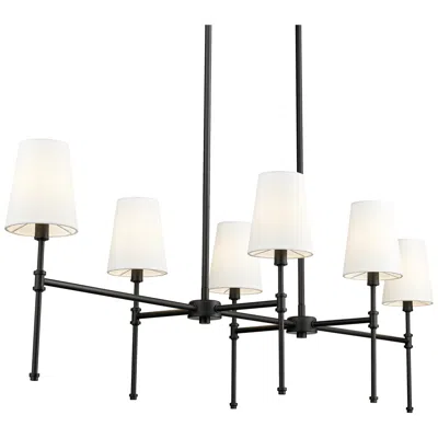 Millennium Lighting Adorra 48" Wide Matte Black 6-light Linear Chandelier
