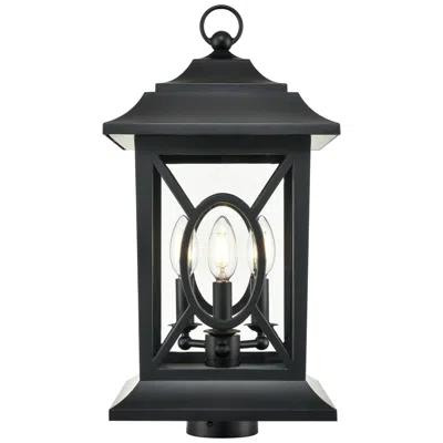 Millennium Lighting Allbert 3-light Outdoor Post Light In Black