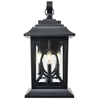 Millennium Lighting Allbert 3-light Outdoor Wall Sconce In Black