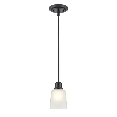 Millennium Lighting Amberle 1 Light Matte Black Pendant With White Glass