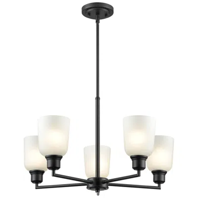 Millennium Lighting Amberle 5 Light Chandelier Fixture In Matte Black
