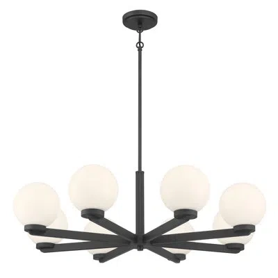 Millennium Lighting Ardeva 34" Wide 8-light Chandelier In Matte Black