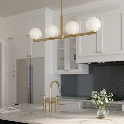 Millennium Lighting Ardeva 36" Wide 4-light Linear Chandelier In Vintage Brass