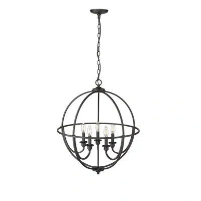 Millennium Lighting Artemis 5 - Light 24" Wide Dimmable Globe Chandelier In Matte Black