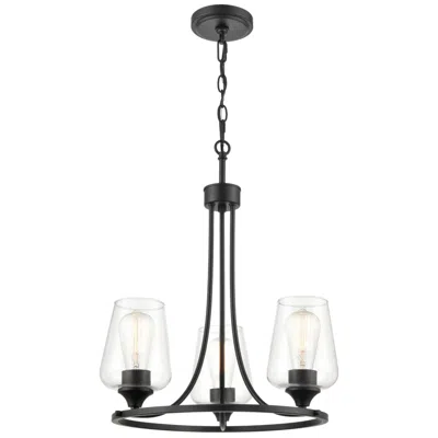 Millennium Lighting Ashford 3 Light Chandelier Fixture In Matte Black