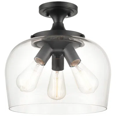 Millennium Lighting Ashford 3 Light Semi-flush Mount Matte Black