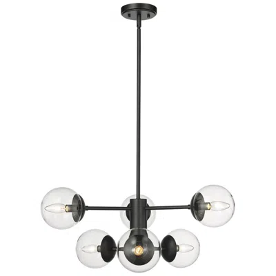 Millennium Lighting Avell 6 Light Pendant Fixture In Matte Black