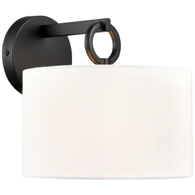 Millennium Lighting Braxstan 9 1/2" High Black And Linen Wall Sconce