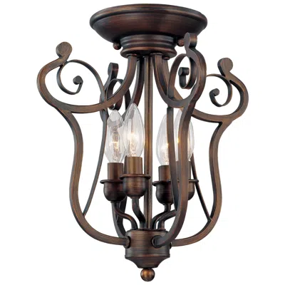 Millennium Lighting Chateau 4-light Indoor Semi-flush In Rubbed Bronze