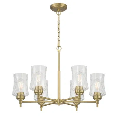 Millennium Lighting Clarvyn 25.5" Wide 6-light Chandelier In Vintage Brass
