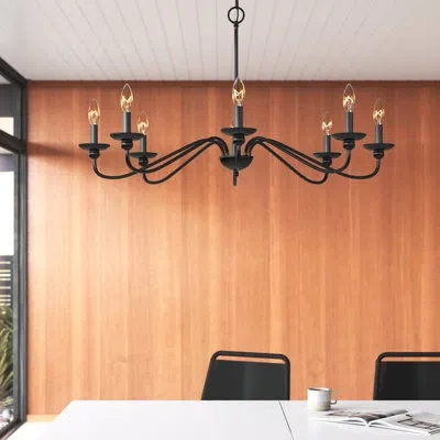Millennium Lighting Delvona Dimmable Steel Chandelier In Matte Black
