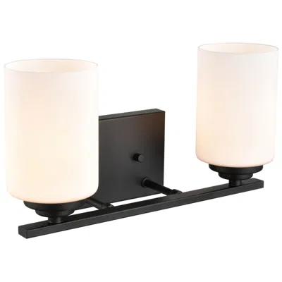Millennium Lighting Durham 2 Light Vanity Fixture In Matte Black