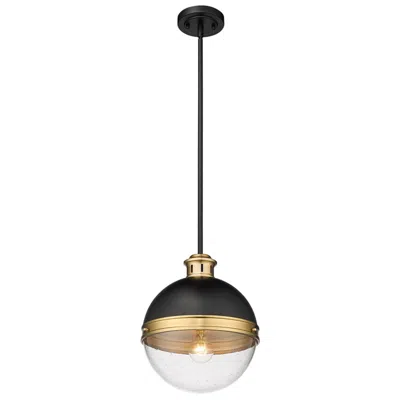 Millennium Lighting Ellmira 11" Wide Matte Black And Antique Brass Mini Pendant
