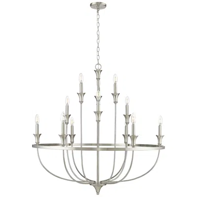 Millennium Lighting Emery 12-light Chandelier In Brushed Nickel