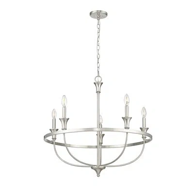 Millennium Lighting Emery 5 - Light 29.1" Wide Dimmable Classic / Traditional Chandelier In Brushed Nickel
