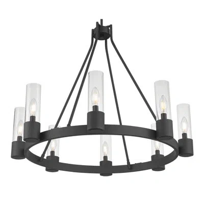 Millennium Lighting Evandrel 32" Wide 8-light Chandelier In Matte Black