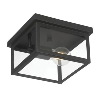 Millennium Lighting Evanton 8" Wide 1-light Outdoor Flush Mount In Powder Coated Black