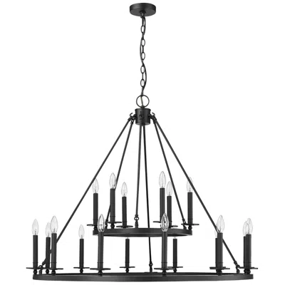 Millennium Lighting Florence 42" Wide Matte Black 18-light Chandelier