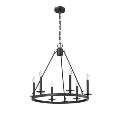 Millennium Lighting Florence 6 - Light Dimmable Classic / Traditional Chandelier In Matte Black