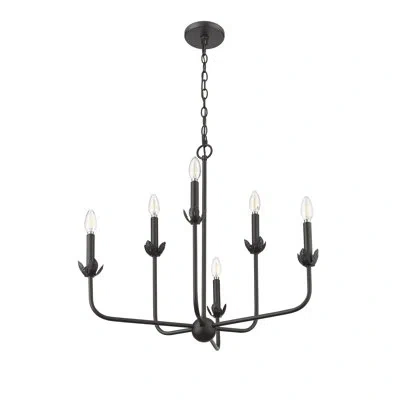 Millennium Lighting Freesia 6 - Light 25.625" Wide Candle Style Classic / Traditional Chandelier In Matte Black