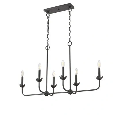 Millennium Lighting Freesia 6 - Light 35.625" Wide Linear Chandelier In Matte Black