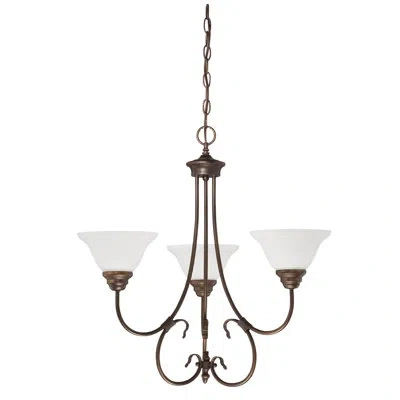 Millennium Lighting Fulton 3-light Shaded Classic / Traditional Chandelier In Rubbed Bronze